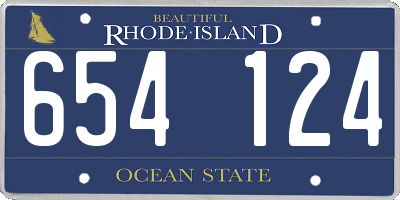 RI license plate 654124