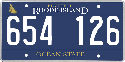 RI license plate 654126