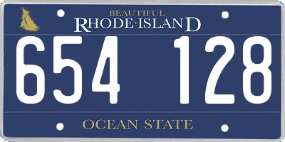 RI license plate 654128