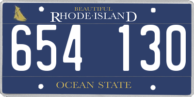 RI license plate 654130