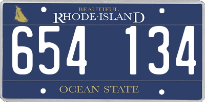 RI license plate 654134