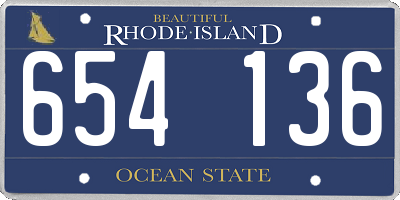 RI license plate 654136