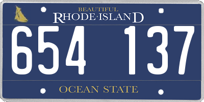 RI license plate 654137