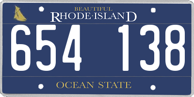 RI license plate 654138