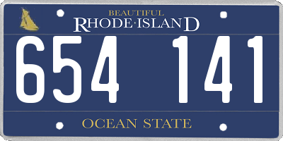 RI license plate 654141