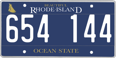 RI license plate 654144