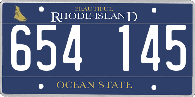 RI license plate 654145