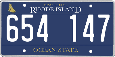 RI license plate 654147