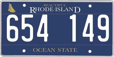 RI license plate 654149