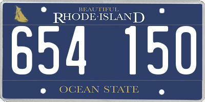 RI license plate 654150