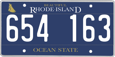 RI license plate 654163
