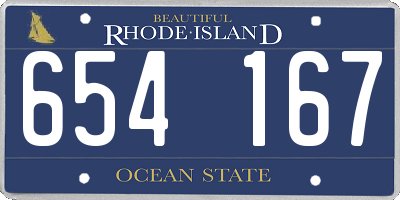 RI license plate 654167