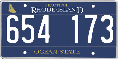 RI license plate 654173