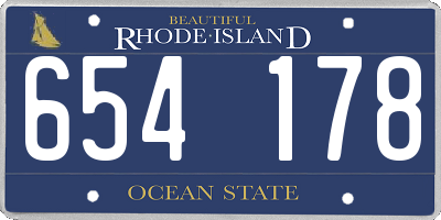 RI license plate 654178