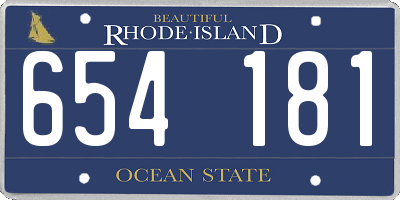 RI license plate 654181