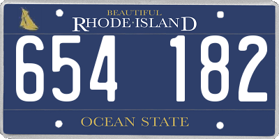 RI license plate 654182