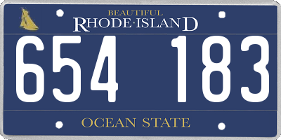 RI license plate 654183