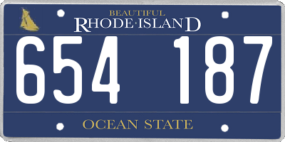 RI license plate 654187