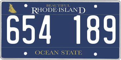 RI license plate 654189