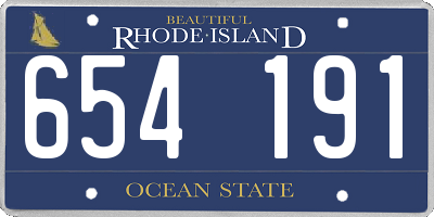 RI license plate 654191