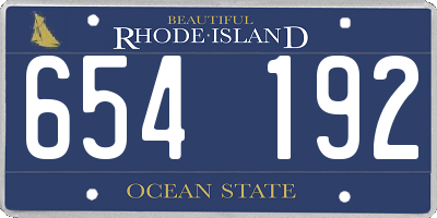 RI license plate 654192