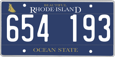 RI license plate 654193