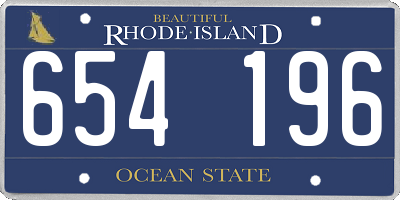 RI license plate 654196
