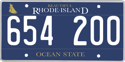 RI license plate 654200