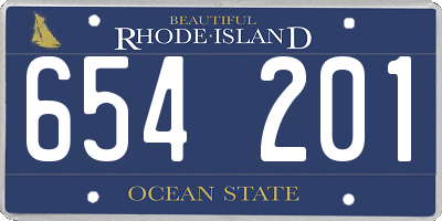 RI license plate 654201