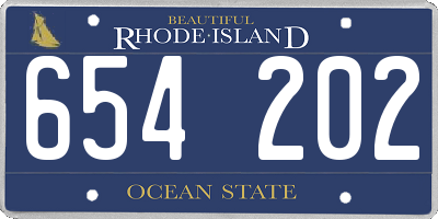RI license plate 654202