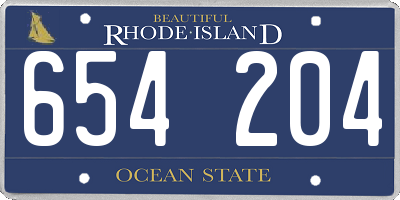 RI license plate 654204