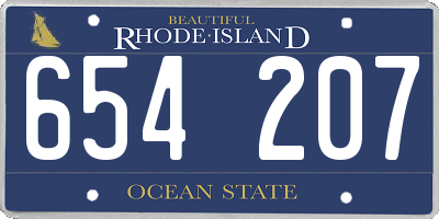 RI license plate 654207