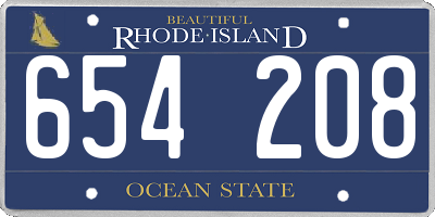 RI license plate 654208