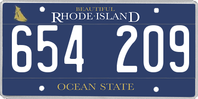 RI license plate 654209