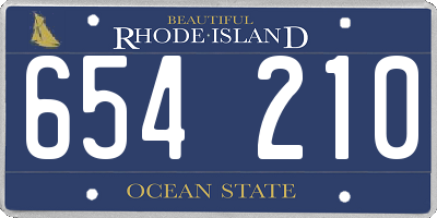 RI license plate 654210