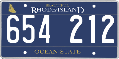 RI license plate 654212