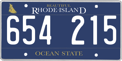 RI license plate 654215