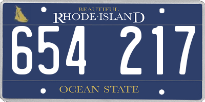 RI license plate 654217