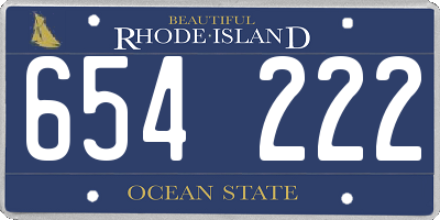 RI license plate 654222