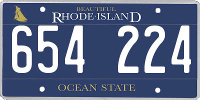 RI license plate 654224