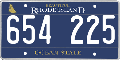 RI license plate 654225