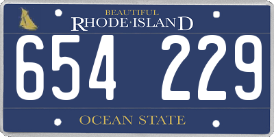 RI license plate 654229