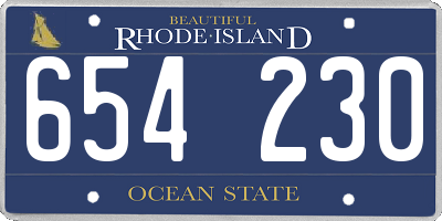 RI license plate 654230
