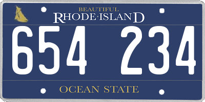 RI license plate 654234