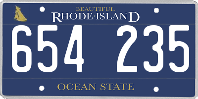 RI license plate 654235