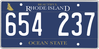 RI license plate 654237