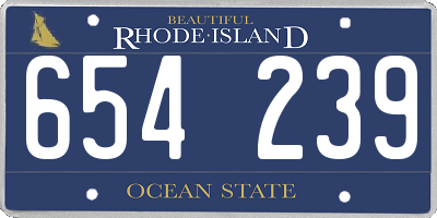 RI license plate 654239