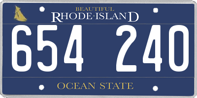RI license plate 654240