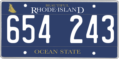 RI license plate 654243