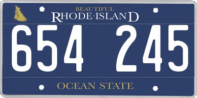 RI license plate 654245